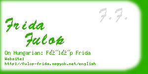 frida fulop business card